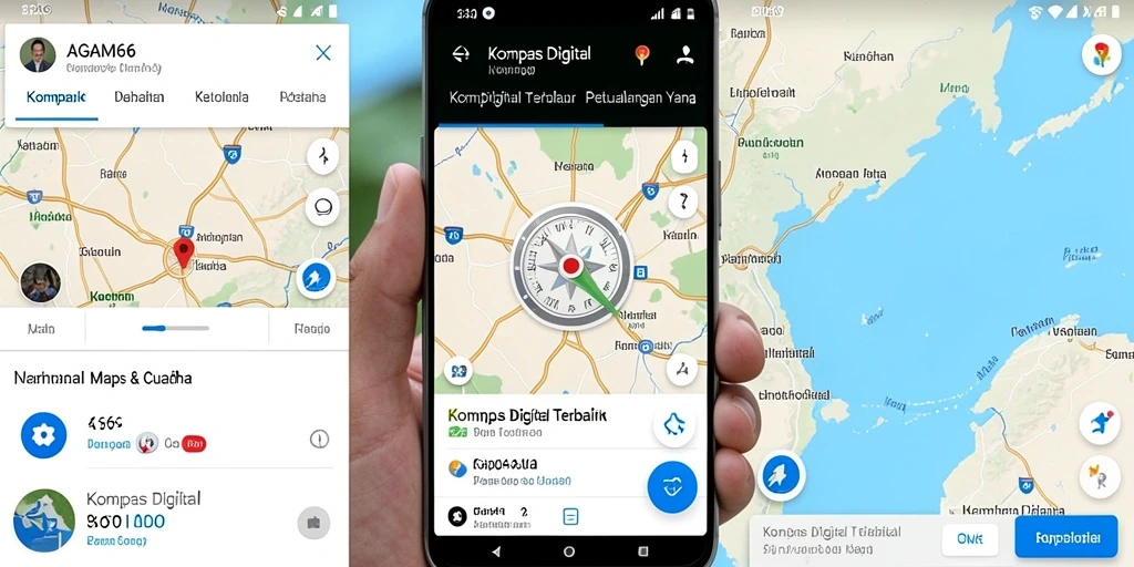 Antarmuka user-friendly aplikasi AGAM66 menampilkan kompas digital akurat.