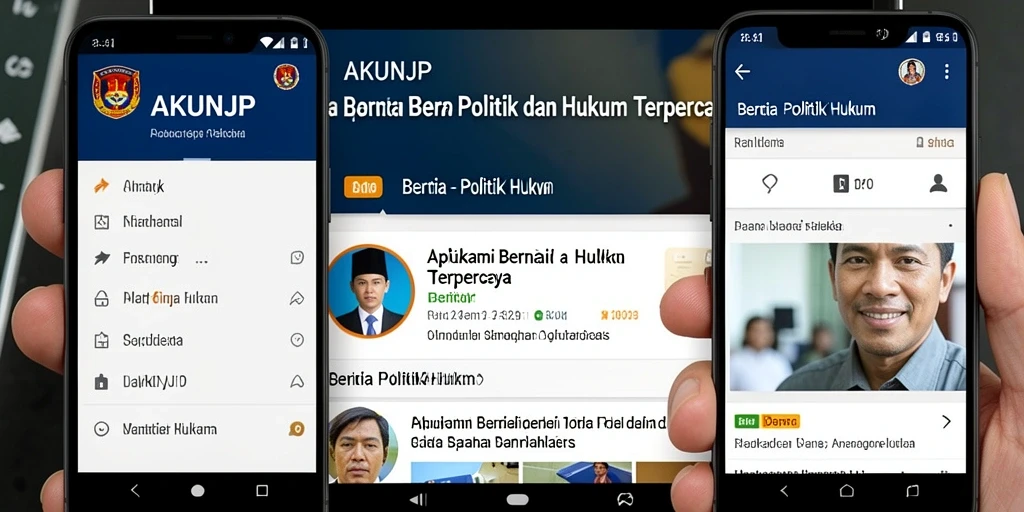 Tampilan antarmuka pengguna aplikasi AKUNJP yang intuitif.