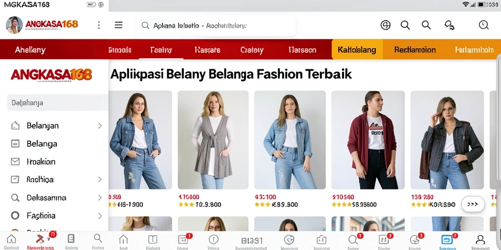 Tampilan antarmuka pengguna aplikasi ANGKASA168 yang stylish dan fungsional.
