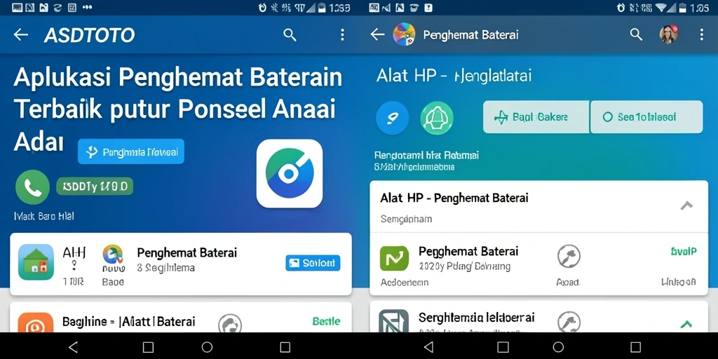 Screenshot antarmuka ASDTOTO yang menunjukkan fungsi penghemat baterai.