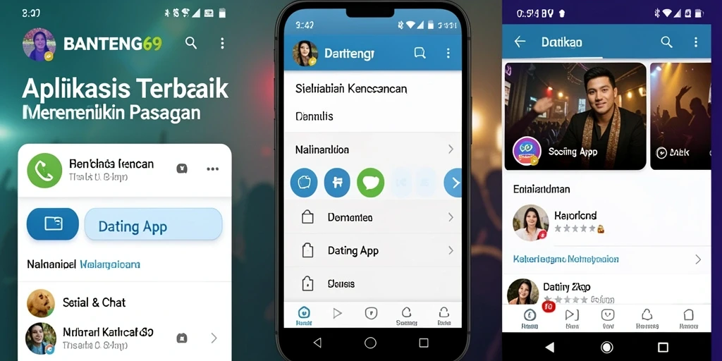 Tampilan antarmuka aplikasi BANTENG69 untuk kencan online.