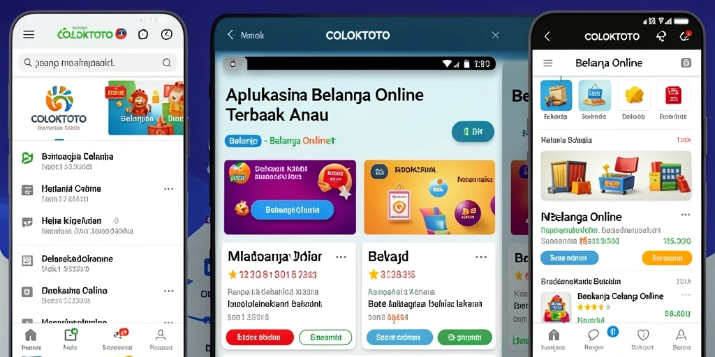 Tampilan antarmuka pengguna aplikasi COLOKTOTO untuk belanja online.