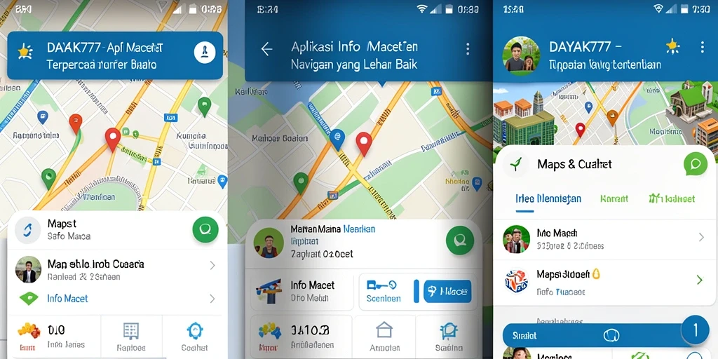 Antarmuka aplikasi DAYAK777 menampilkan informasi kemacetan terkini secara jelas.