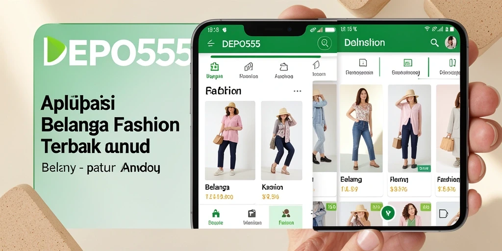 Antarmuka pengguna DEPO555 yang modern dan mudah digunakan untuk belanja Fashion.