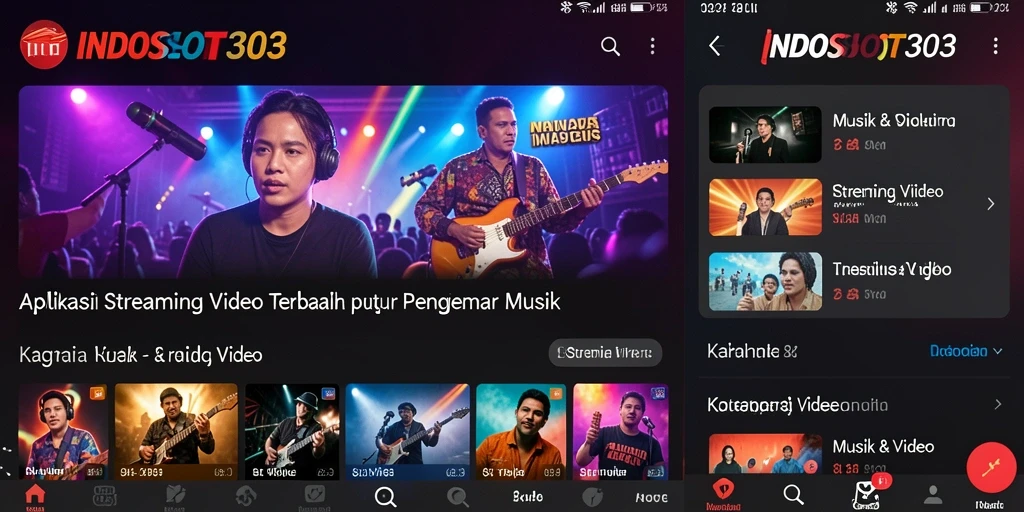 Antarmuka pengguna INDOSLOT303 saat menonton video Streaming.