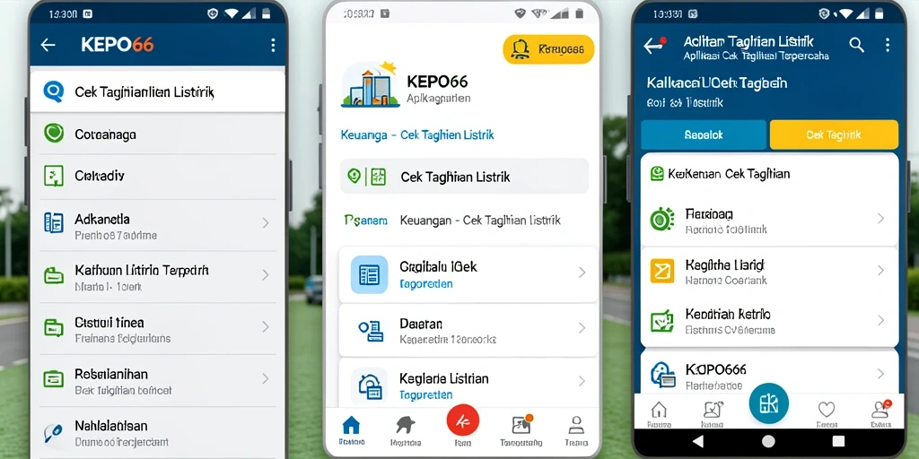 Tampilan antarmuka KEPO66 untuk cek tagihan listrik yang user-friendly.