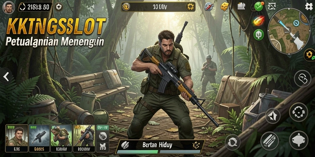 Antarmuka permainan KINGSLOT yang mendebarkan, siap untuk bertahan hidup.