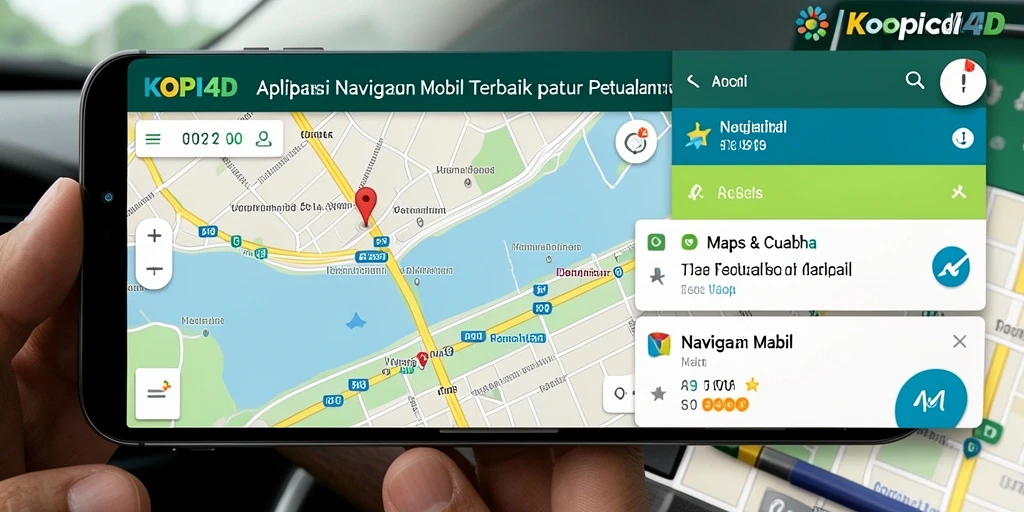 Antarmuka KOPI4D yang informatif untuk navigasi mobil.