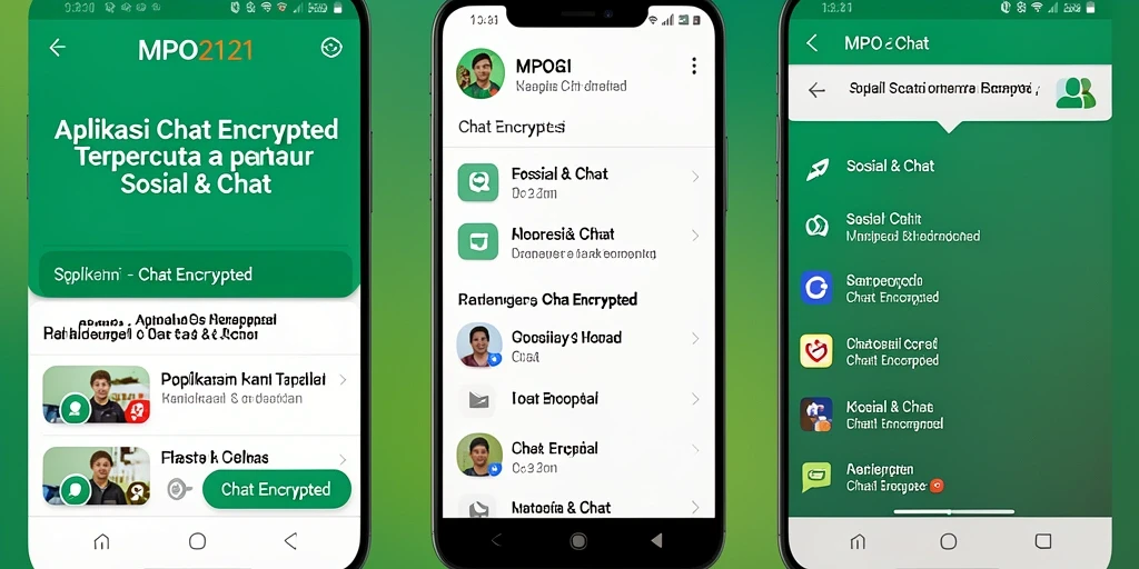 Tampilan antarmuka MPO2121 yang sederhana dan aman untuk Chat Encrypted.
