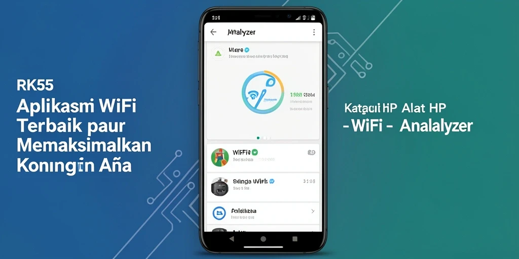 Tampilan antarmuka RK55 dengan fitur-fitur WiFi Analyzer yang lengkap.