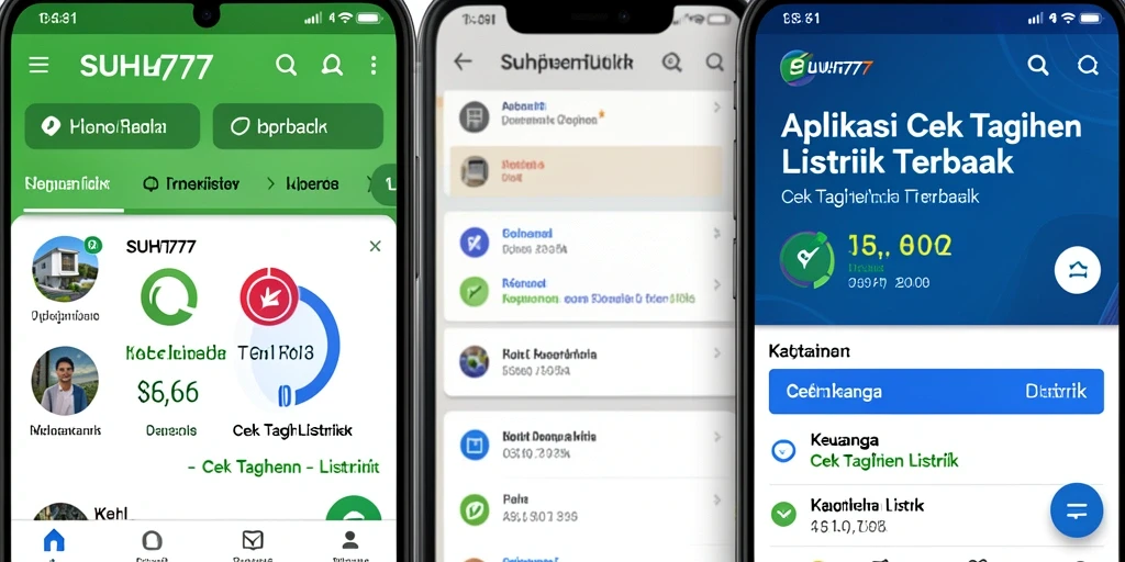 Tampilan antarmuka aplikasi Cek Tagihan Listrik SUHU777 yang intuitif.