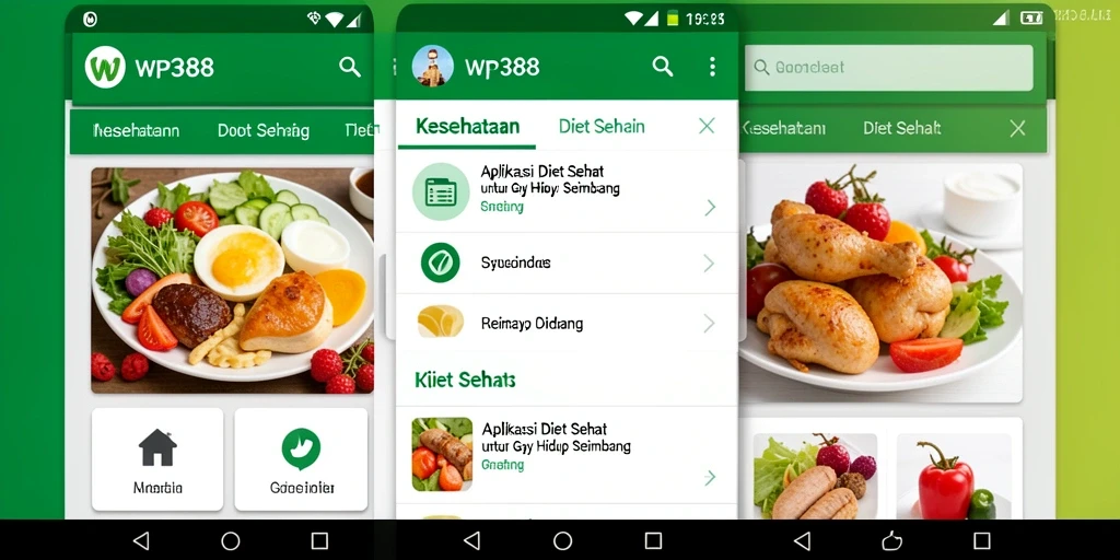 Antarmuka aplikasi WP888 yang intuitif dan menarik untuk Diet Sehat.